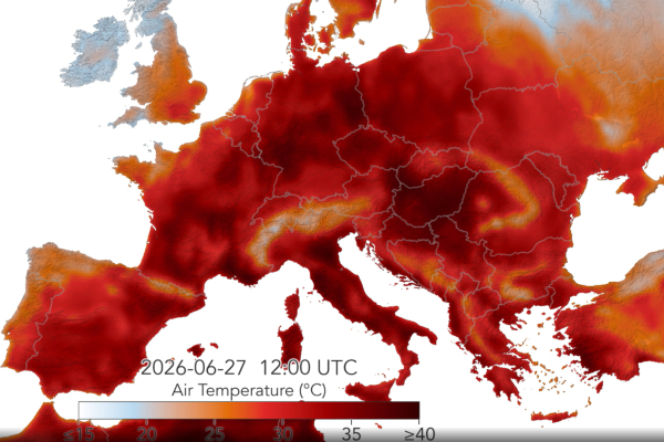 NASA: Timelapse βίντεο απεικονίζει το σαρωτικό πέρασμα του καύσωνα στην Ευρώπη