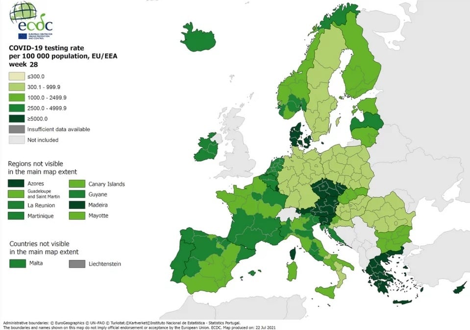 ECDC: Στο «βαθύ κόκκινο» η Κρήτη, ποιες περιοχές είναι στο «κόκκινο»