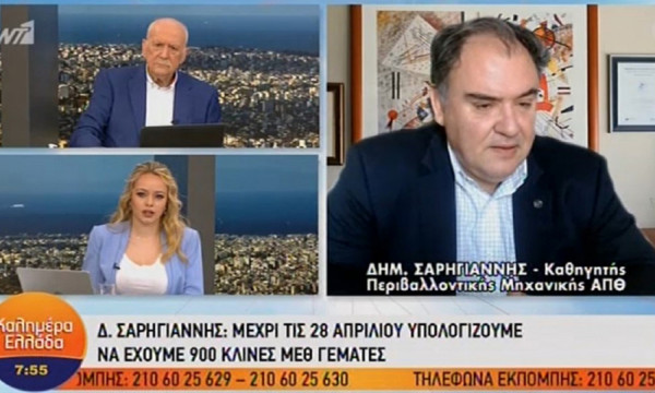 Σαρηγιάννης: Θα έχουμε 900 διασωληνωμένους την Μεγάλη Εβδομάδα