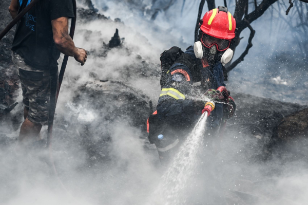 Οριοθετήθηκε η φωτιά σε δύσβατη περιοχή κοντά στο Φαράγγι της Σαμαριάς - Δύσκολη μάχη έδωσαν οι δασοκομάντος