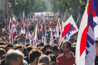 Παράσταση διαμαρτυρίας του ΠΑΜΕ για το ασφαλιστικό 