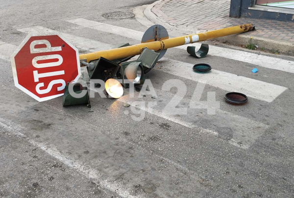 Χανιά: Έπεσε φανάρι σε διάβαση έξω από σχολεία - «Κάνω το σταυρό μου που γλιτώσαμε με τα παιδιά»