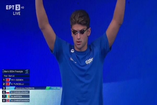 Απανωτά μετάλλια στο Ευρωπαϊκό κολύμβησης: «Ασημένιος» ο Μάρκος στα 800 μ. ελεύθερο, με πανελλήνιο ρεκόρ