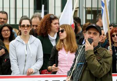 Συγκέντρωση διαμαρτυρίας της ΟΛΜΕ έξω από το υπ. Παιδείας