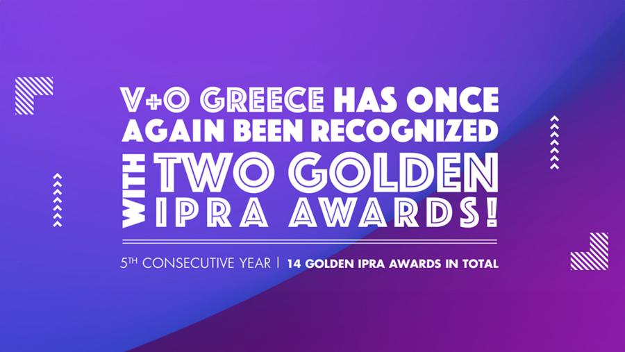 Δυο Χρυσά Βραβεία για την V+O στα IPRA GOLDEN WORLD AWARDS 2024
