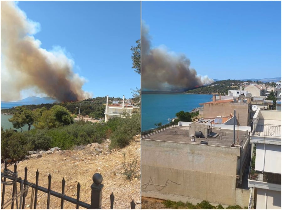 Μεγάλη φωτιά τώρα στην Νέα Αρτάκη, μήνυμα εκκένωσης από το 112