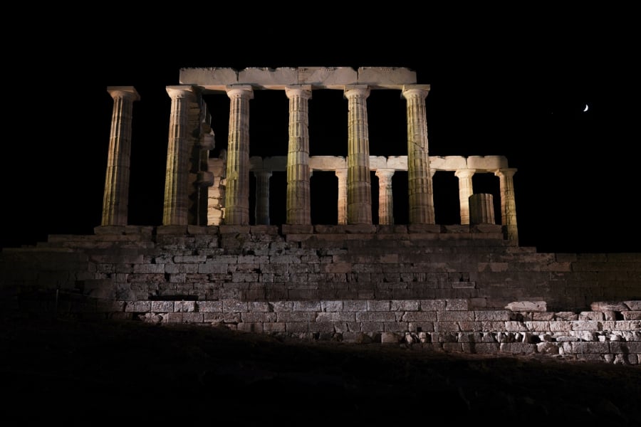 Σούνιο: Live η φωταγώγηση του ναού του Ποσειδώνα