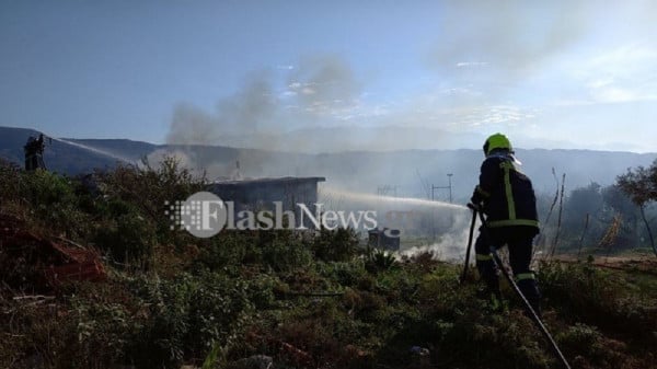 Χανια: Η συγκλονιστική στιγμή της έκρηξης φιάλης αερίου σε αποθήκη (vid &amp; pics)