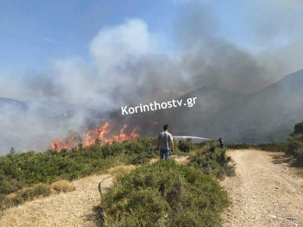 Φωτιά τώρα στο Λουτράκι