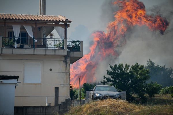 Ανεξέλεγκτη η φωτιά στη Κρέστενα Ηλείας: Καίγονται σπίτια στη Σκιλλουντία, εκκενώθηκε κατασκήνωση (βίντεο)