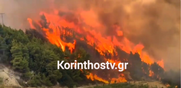 Κόλαση φωτιάς στην Κορινθία - Ήχησε 112