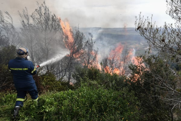 Φωτιά τώρα στα Νεόκτιστα Ασπροπύργου