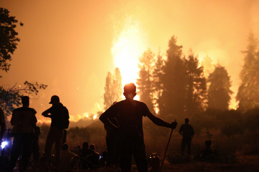 Φωτιά στην Εύβοια: Συνεχίζεται η μάχη με τις αναζωπυρώσεις και τις εστίες - Ανθρώπινη «αλυσίδα» από πυροσβέστες, εθελοντές και κατοίκους (βίντεο)