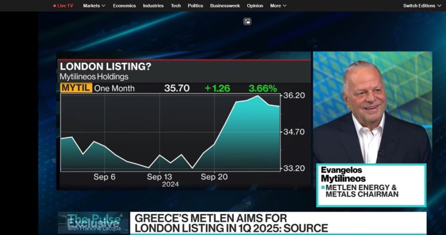 Ευ. Μυτιληναίος στο Bloomberg: «Θα υποβάλλουμε αίτηση για είσοδο στο Χρηματιστήριο του Λονδίνου πριν το τέλος του έτους»