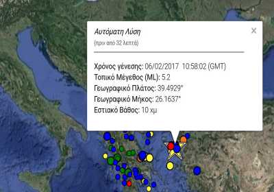 Δεύτερος ισχυρός σεισμός 5,3 Ρίχτερ στην Λέσβο