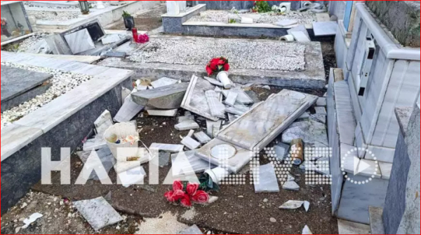 Ανεμοστρόβιλος κομμάτιασε ακόμα και τα μνήματα στο νεκροταφείο της Γαστούνης