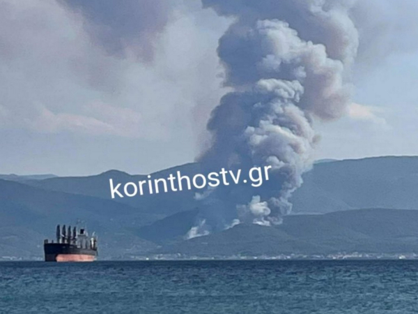 Καλύτερη εικόνα από την φωτιά Κόρινθο, άνοιξε η επαρχιακή οδός Ισθμού - Επιδαύρου (βίντεο)