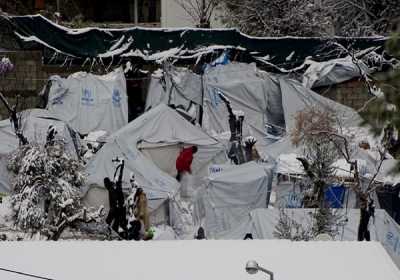 Παράσταση διαμαρτυρίας μελών του ΠΑΜΕ για τα προβλήματα στα hot spot