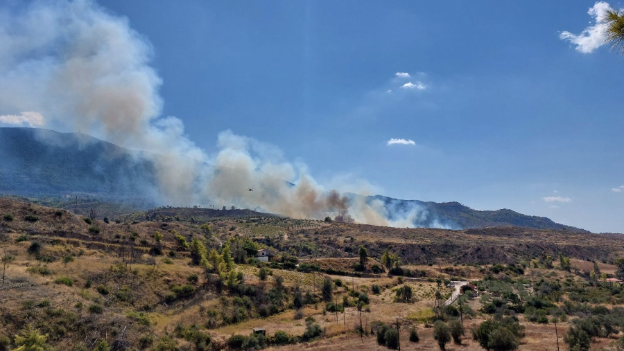 Βελτιωμένη η εικόνα στην φωτιά στα Μέγαρα: Αναφορές για τέσσερα καμένα σπίτια