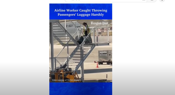 Μάλλον βαριόταν! Υπάλληλος αεροπορικής πετάει τις βαλίτσες επιβατών από τις σκάλες