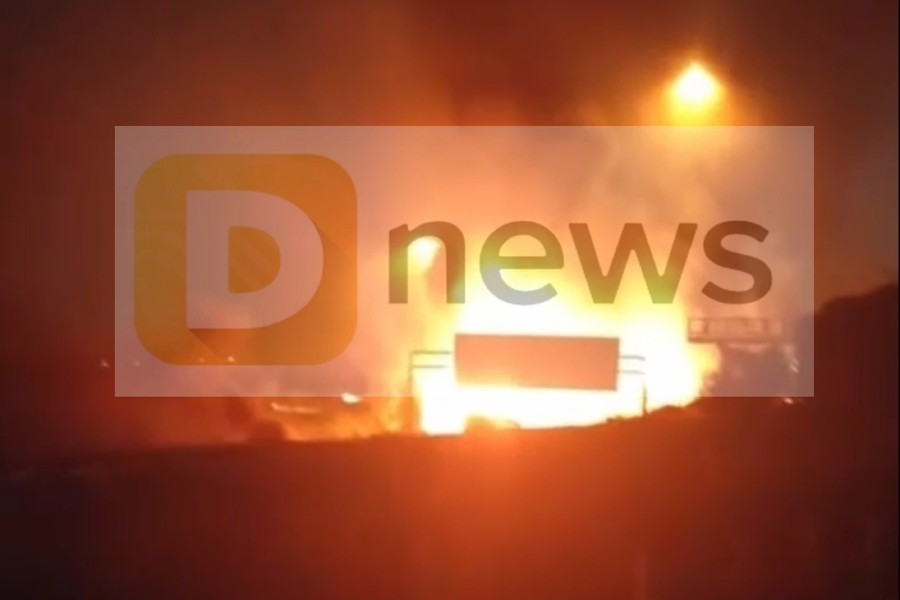 Χάος στην Αθηνών - Κορίνθου: Η στιγμή της έκρηξης βυτιοφόρου - Τρόμος από τη φωτιά (Εικόνες, βίντεο)