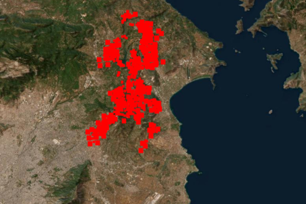 Τα πύρινα μέτωπα στην Αττική όπως τα καταγράφει τώρα η NASA