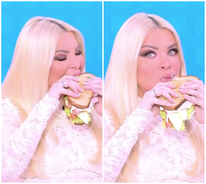 «Τι με δείχνεις»; Η άβολη στιγμή της Καινούργιου με το σάντουιτς σε ζωντανή σύνδεση