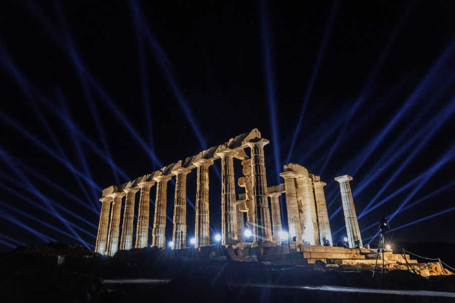 Σούνιο: Αυτός είναι ο νέος φωτισμός του ναού του Ποσειδώνα (Εικόνες)