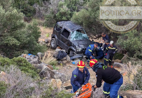 Γυναίκα στην Κρήτη έπεσε σε γκρεμό 50 μέτρων με ΙΧ και σώθηκε