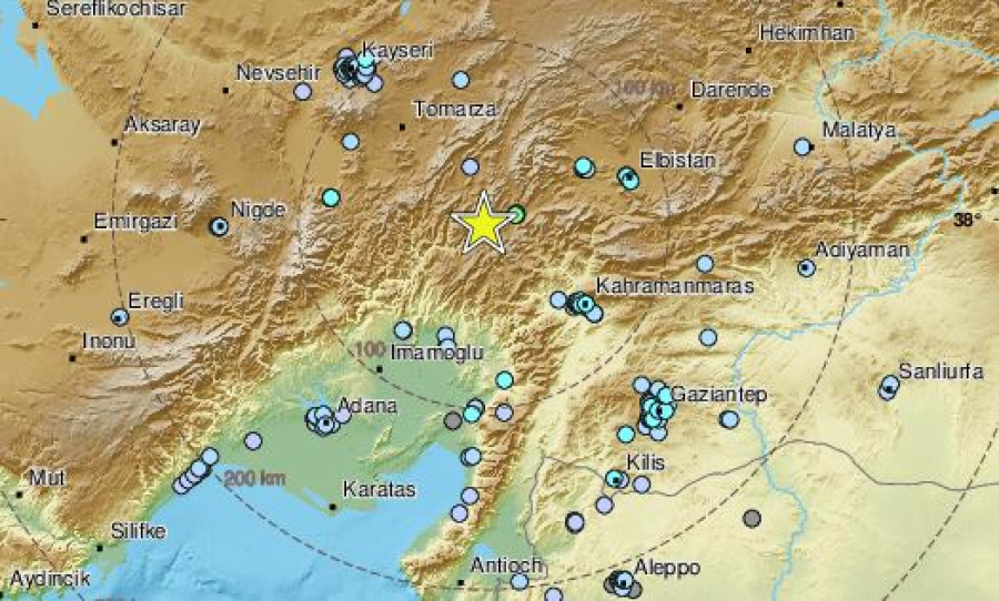 Τουρκία: Ισχυρός σεισμός στο Καχραμανμαράς