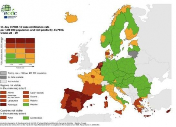 Καμπανάκι ECDC: «Κοκκινίζει» η Ελλάδα, ποιες περιοχές παραμένουν στο πορτοκαλί