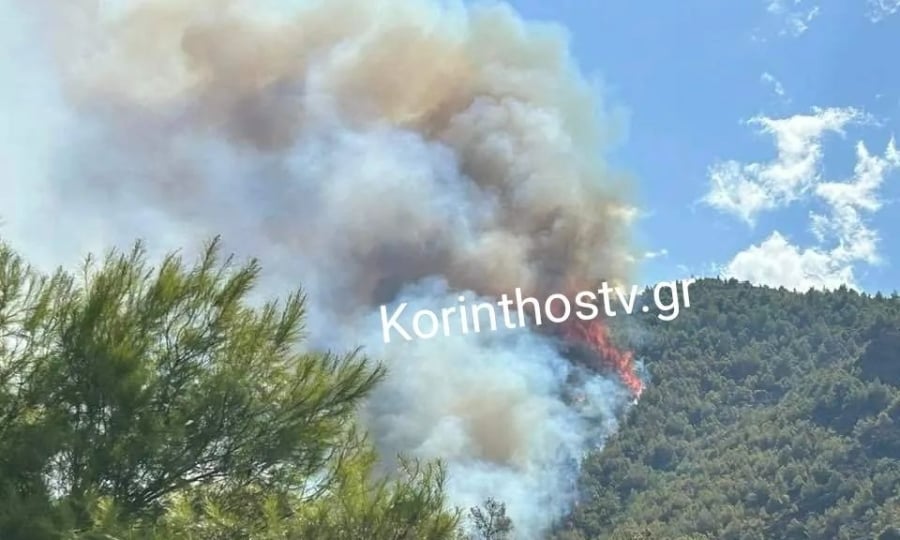 Φωτιά στο Ξυλόκαστρο - 183 πυροσβέστες και 6 ελικόπτερα στη μάχη με τις φλόγες