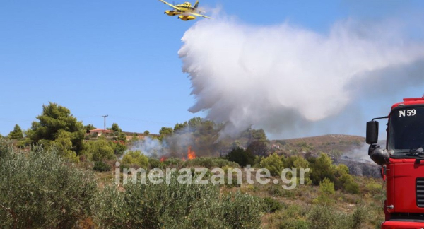 Μεγάλη φωτιά τώρα στη Ζάκυνθο - Επιχειρούν 5 αεροσκάφη