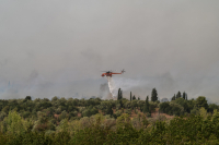 Φωτιά τώρα στα Δερβενοχώρια, σηκώθηκε ελικόπτερο