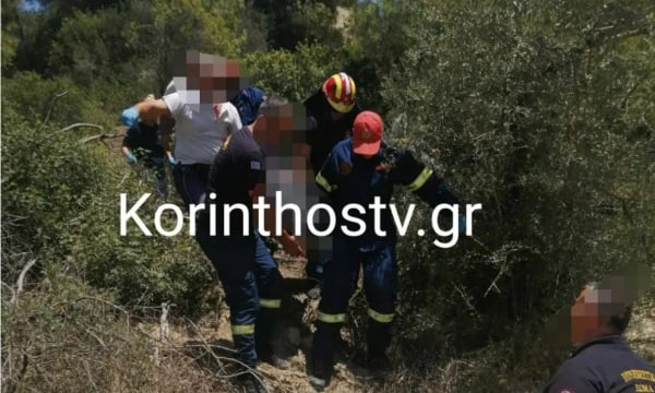 Σοκαριστικό τροχαίο στην Κορινθία: ΙΧ έπεσε σε γκρεμό 25 μέτρων